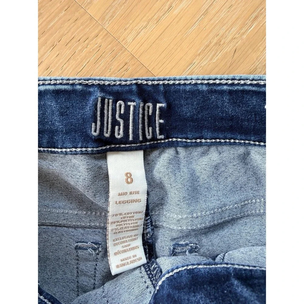 Justice Girls  Jeans Bundle - Soft & Stretchy - Size 8 - 3 Pair